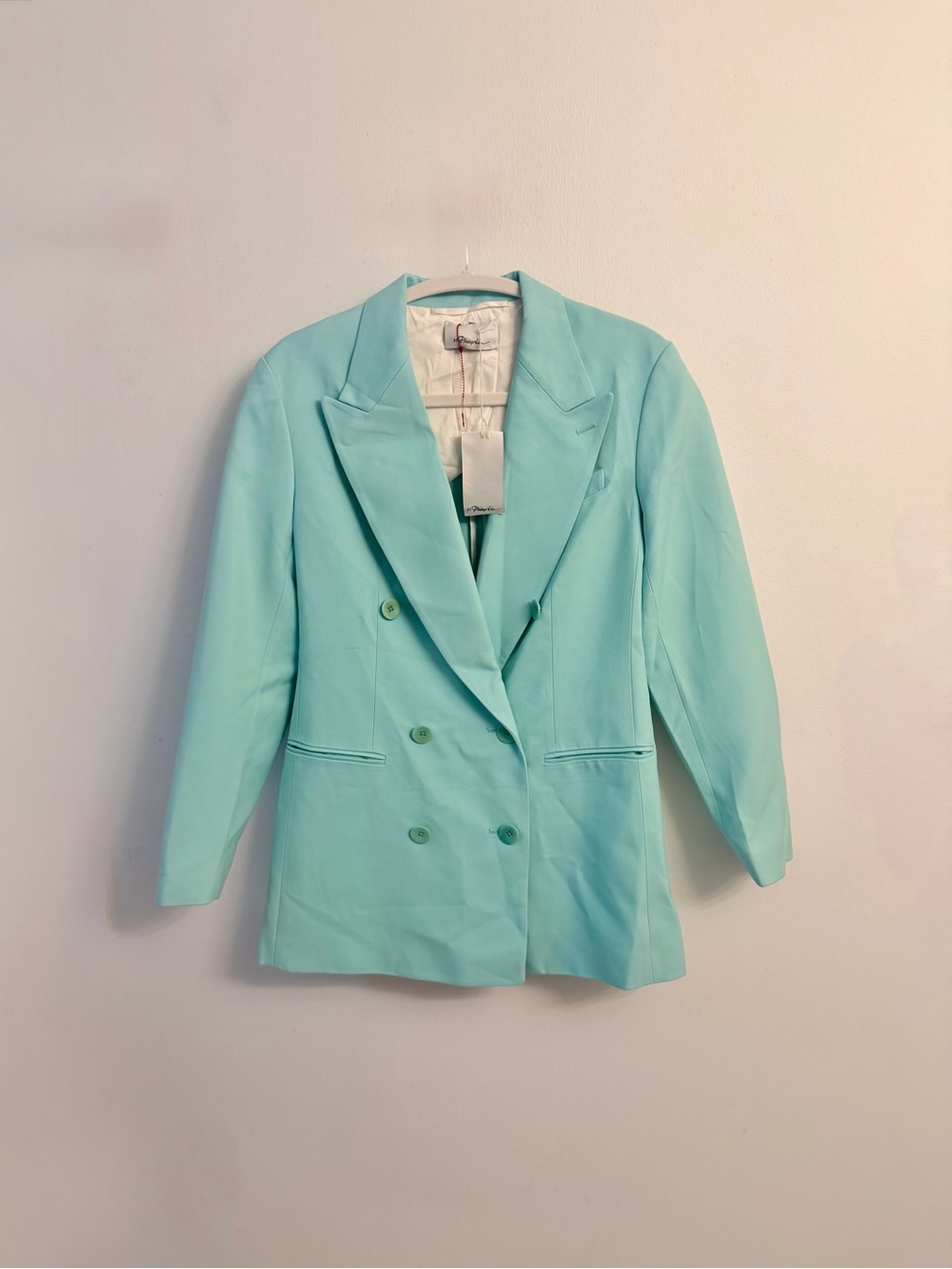 3.1 Phillip Lim Mint Green Double-Breasted Structured Blazer